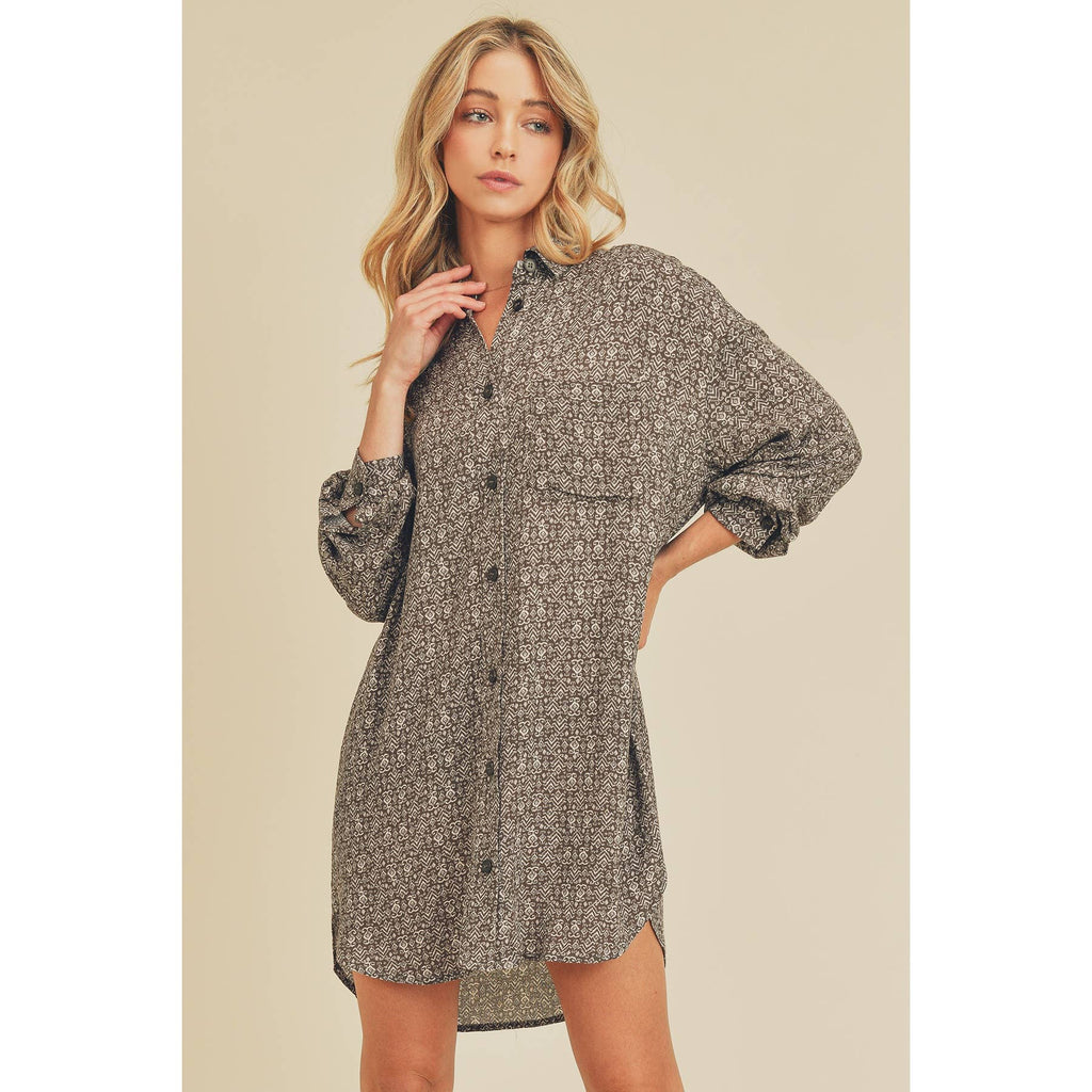Only Exception Button Down Shirt Dress