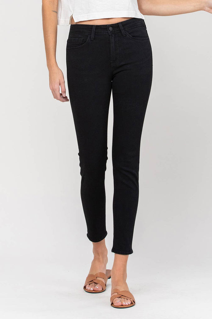 Raven Mid Rise Ankle Skinnies